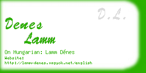 denes lamm business card