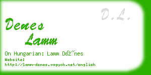 denes lamm business card